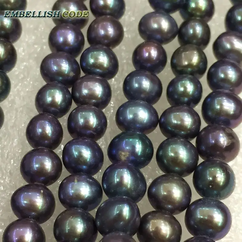 DIY on sales low price dark blue real good pearl beads 5-6mm nearroud shape Strand (about 71pcs/lot) natural Freshwater pearls