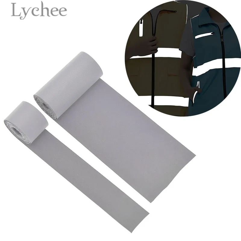 Lychee Life 3m Reflective Tape Fabric Synthetic Sewing Textile DIY Sewing Material Accessories For Garments