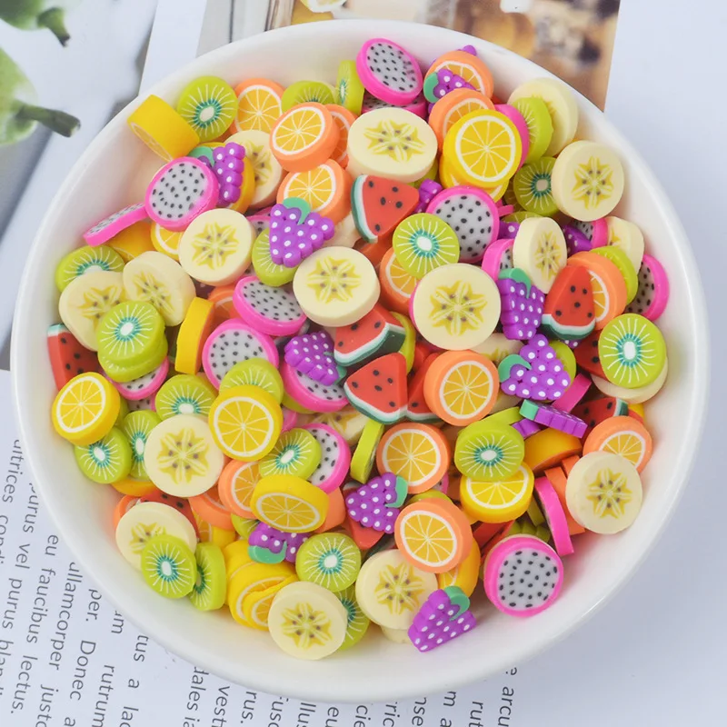 20g Apple/Watermelon/Kiwi Fruit Shaped Slices Polymer Clay Sprinkles for Slime Filing Nails Art Phone Decoration