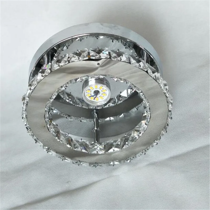 Modern LED Crystal Chandelier Lighting Mirror Rings Ceiling Lamp for Living Room Kitchen Luminaire Home Decor Light Fixture