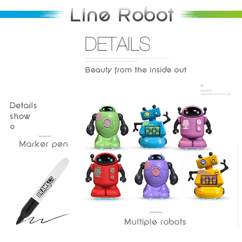 New Novelty toys HeLICMax Draw Line Robot Drawbot Robot line tracking Gibbi Planet Programming Accompany Toys for Children Gift