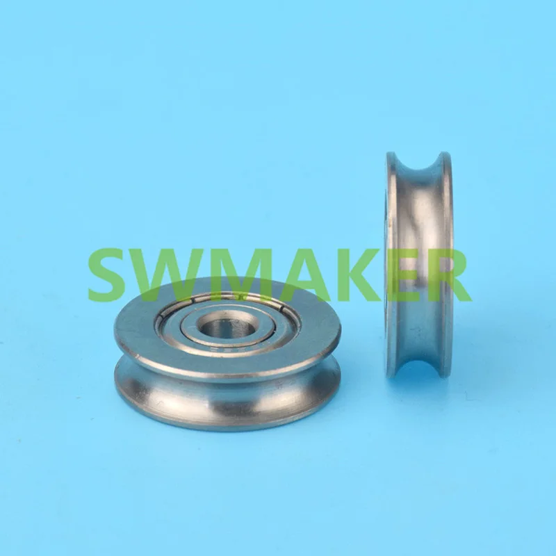 SWMAKER 6*25*7mm U type groove pulley wheel groove stainless steel wire rope pulley  wheel bearing go waterproof rust roller