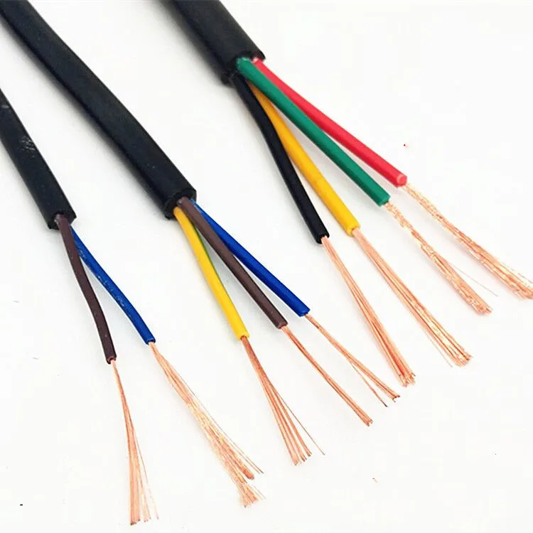 5Meter 24 AWG 22 AWG 20 AWG RVV 2/3/4/5/6/7/8 Cores Copper Wire Conductor Electric RVV Cable Black soft sheathed wire