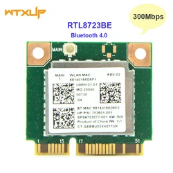 Wifi 300Mbps+Bluetooth 4.0 MINI PCI-E Card For RTL8723BE SPS 753077-001 WIFI Network Card for Hp 470 455 450 445 440 G2