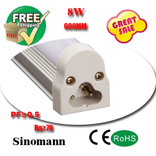 

led lamp t5 led tube light 8W SMD2835 25LM/PC 40leds/PC 8W 900LM High Power factor AC85-265V CE/RoHS/SAA Approved T5 Tube 600mm