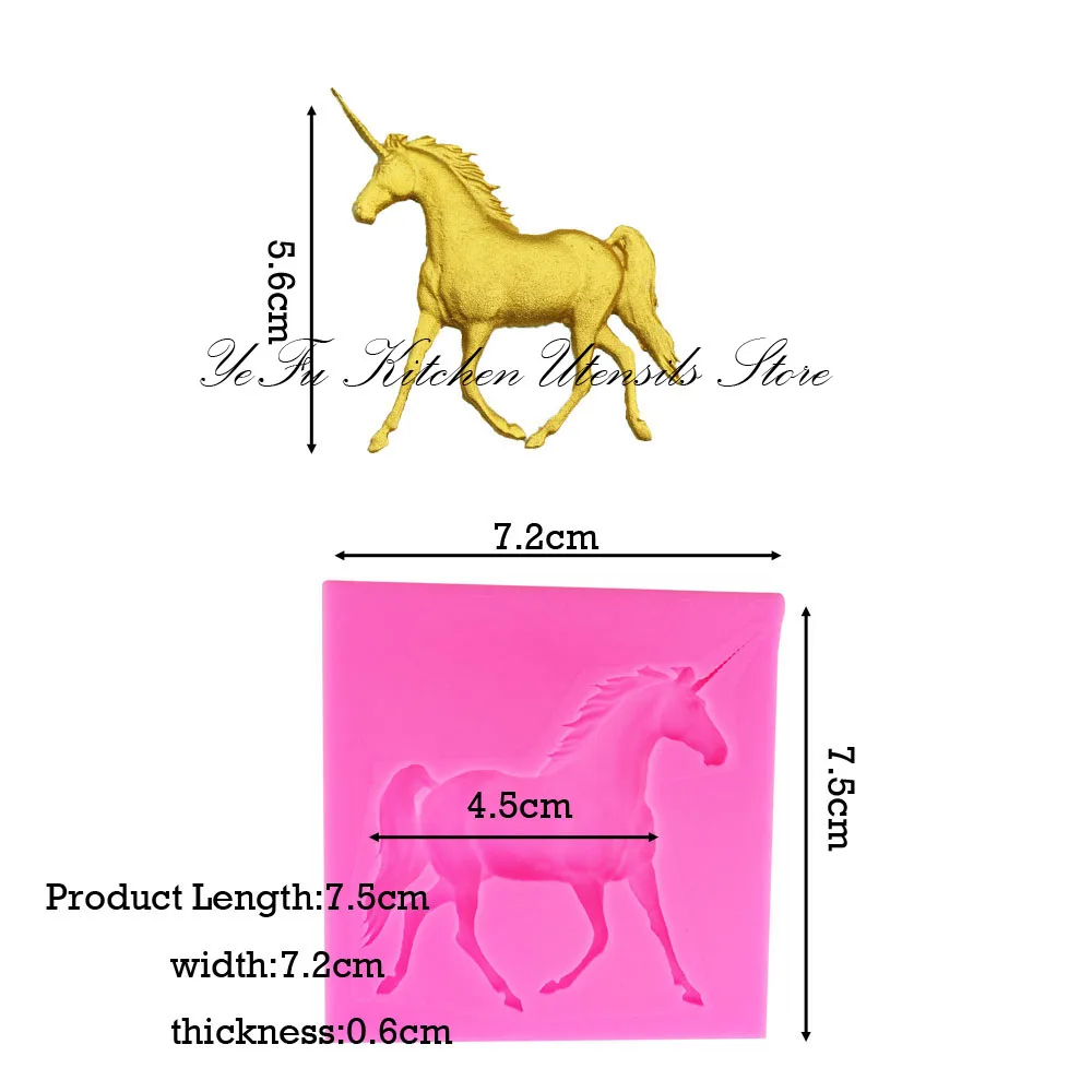 Horse unicorn Silicone mould fondant mold cake decorating tools chocolate gumpaste molds clay/rubber T1059