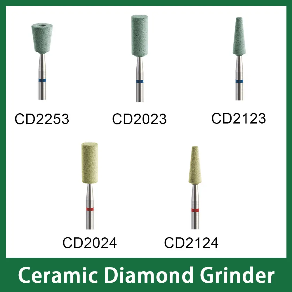 

1PCS Dental Lab Ceramic Diamond Grinder Bur Mid-Coarse and Fine Grit for Low Speed Handpiece 2.35mm Shank