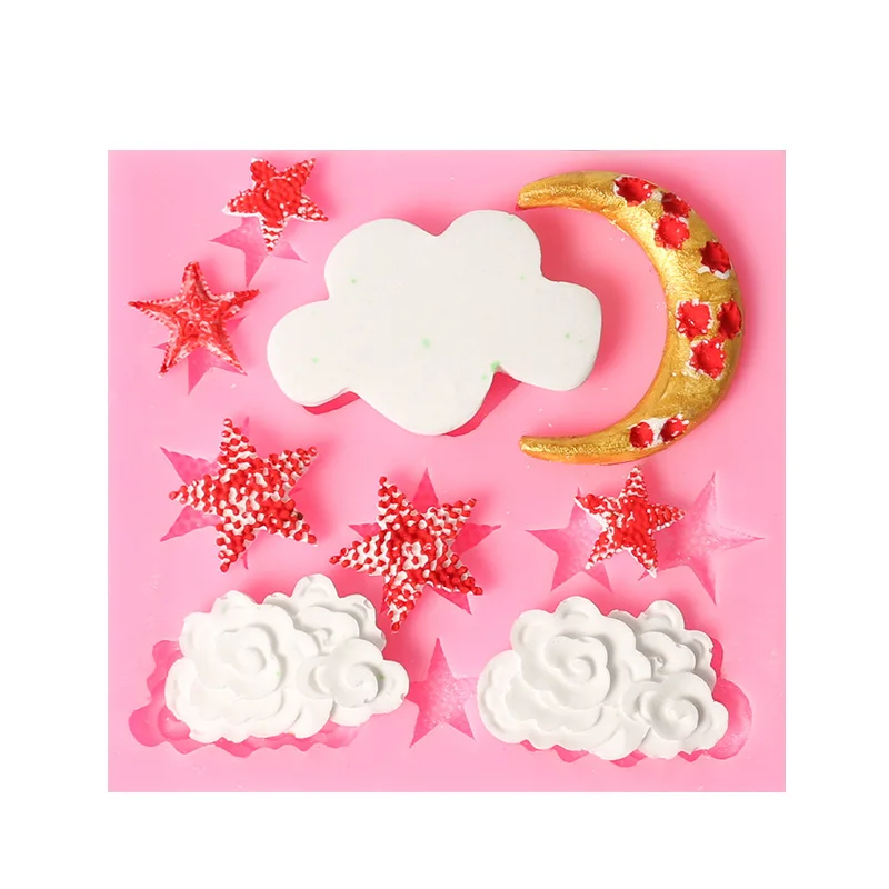 A0097 Cartoon Moon Star Cloud Cloud Fondant Cake Mold Clay Mold Epoxy Mold