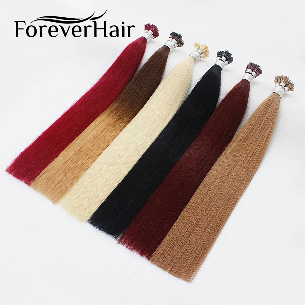 FOREVER HAIR Remy I Tip Human Hair Extension Color Fusion 100% European Human Hair Extension Keratin Bond 0.8g/s 16