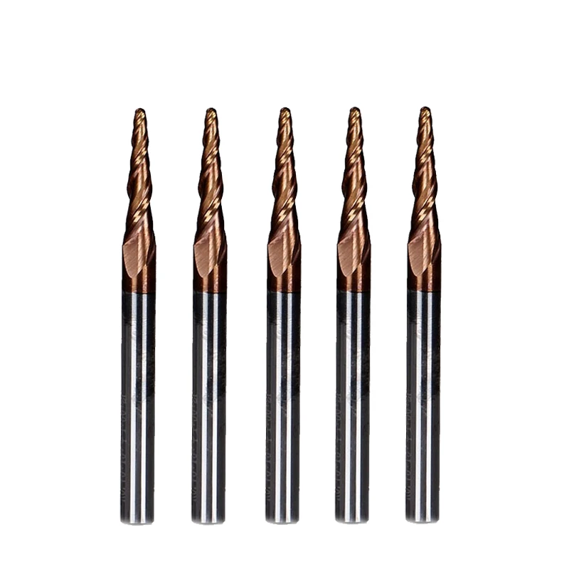 

5pcs/lot R0.75*D4*15*50L*2F solid carbide 6mm Ball Nose Tapered End Mills router bits cnc taper wood metal milling cutter