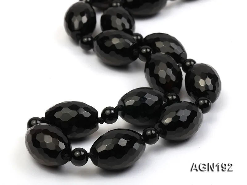 

Unique Pearls jewellery Store Perfect 18x20mm Black Color Rice Agate Necklace 64cm Charming Women Gift