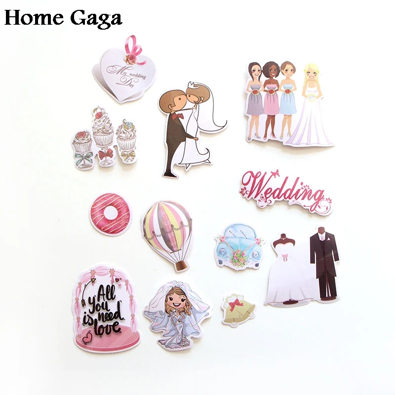 Homegaga-pegatinas para decoración del hogar, 68 unidades, tema de boda, estampado de los 90, cuaderno de pared, equipaje, portátil, bicicleta, álbum de recortes, D1340