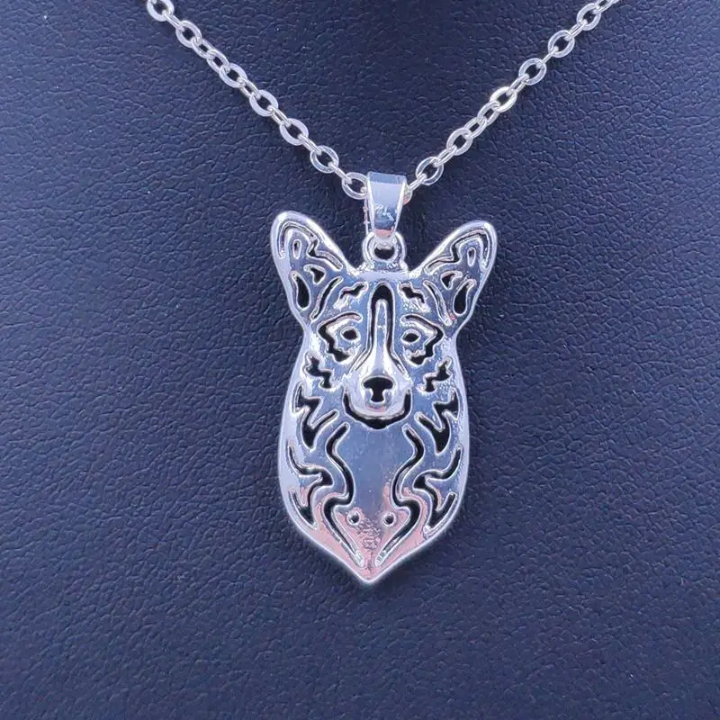 Cute Welsh Corgi Necklace Dog Animal Pendant Gold Silver Plated Jewelry For Women Male Female Girls Ladies Kids Boys N099