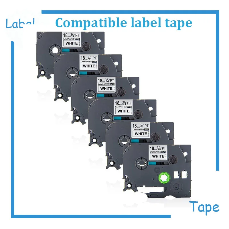 6pcs/lot TZe-241 18mm Brother Compatible Laminated P-Touch Label Tape 3/4