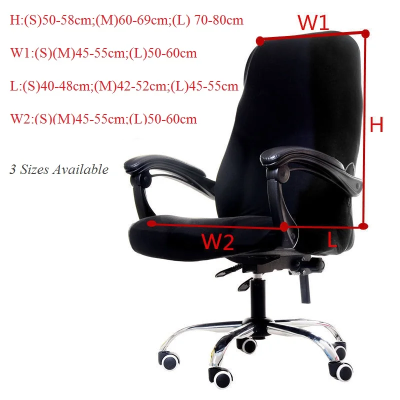 S/M/L Sizes Office Stretch Spandex Chair Covers Anti-dirty Computer Seat Chair Cover Removable Slipcovers For Office Seat Chairs