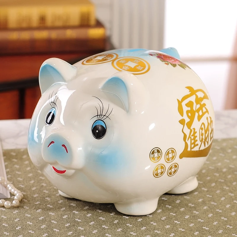 Piggy bank piggybank large personality lovely ceramic money box lucky pig rich creative ornaments saving box friend gift