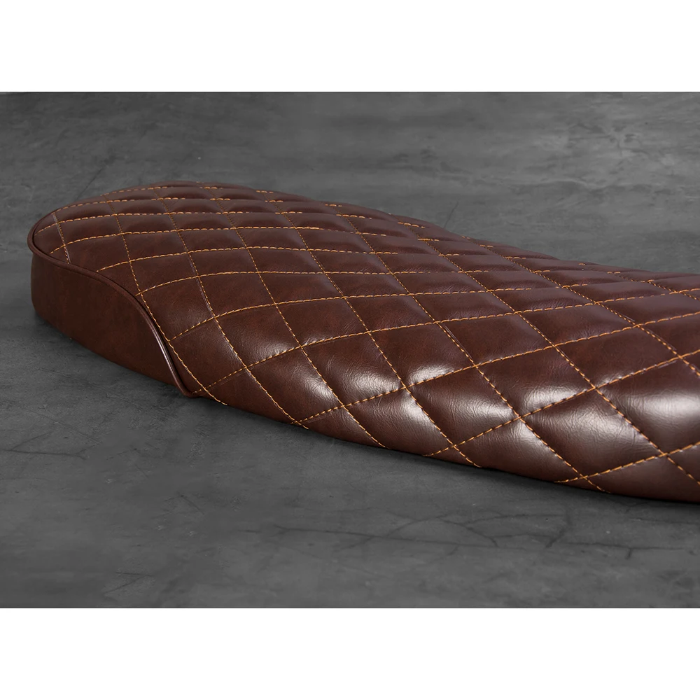 63cm Vintage Motorcycle Seat Cushion Grid Brown/Black Classic Motorbike Seat Handwork seat MASH125 MUTT125