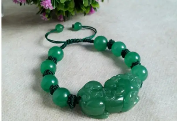 Drop Shipping Jades Bracelet jadeite PIXIU Hand String Lucky Bracelet Men Women jewelry