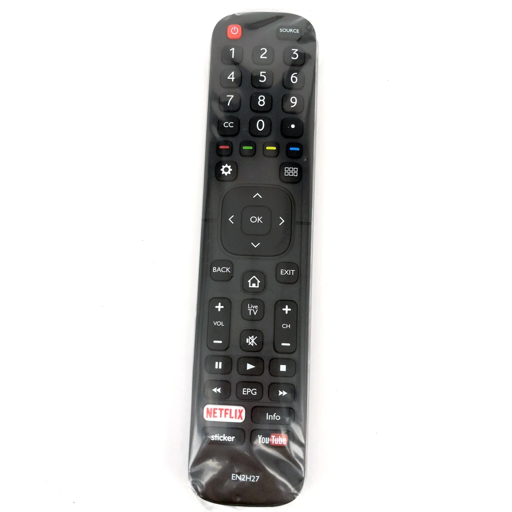 EN2H27 New Remote For Hisense EN2H27B EN2H27HS EN2H27D EN2A27 ER-31607R ER-22655HS RC3394408/01 With Netflix Sticker Youtube