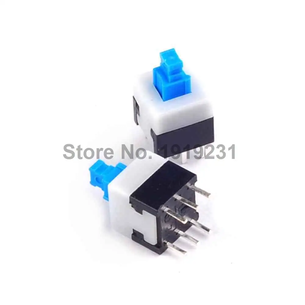 50PCS 8*8mm Self Locking Switch 8mm x 8mm Miniature Self-locking Switch Push Rectangle Button 6Pin