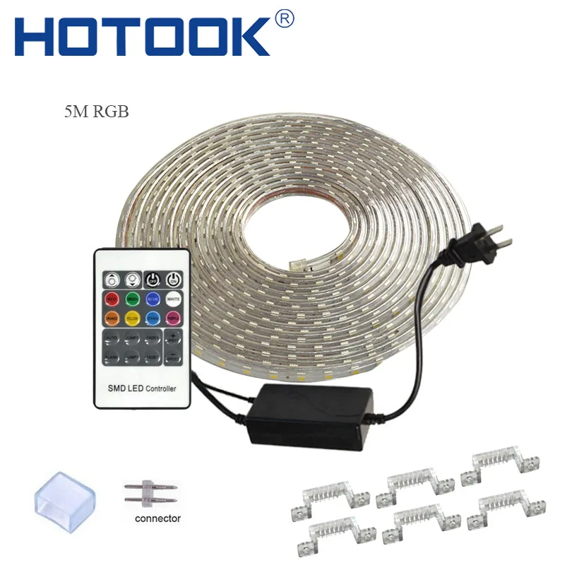 

HOTOOK LED Strip 220V LED Tape RGB Rope 110V Ruban LED IP68 Waterproof TV Tira Flexible Ribbon Neon Flex ForCeilling Outdoor