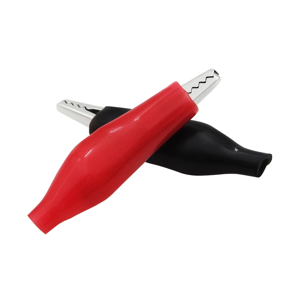 20 STÜCKE Metall Alligator Clip krokodil elektrische Klemm FÜR Testing Probe Meter 35 MM Schwarz und rot Kunststoff Boot