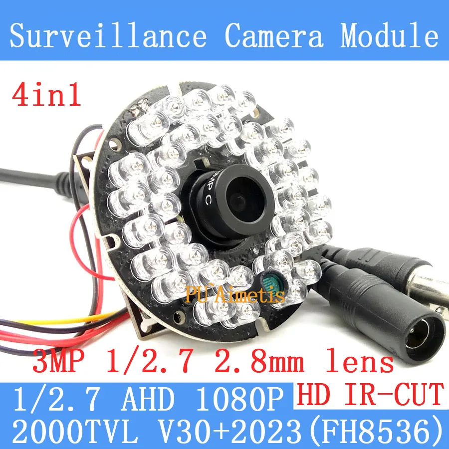 2000TVL 4in1 2MP 1920*1080 1/2.7 V30+G2023 AHD CCTV Camera Module 2.8MM HD 30lamp infrared Night Vision Surveillance