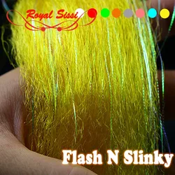 Royal Sissi 8 colores opcionales fly tying Flash N Slinky fiber long shimmer hair fuzzy fiber baitfish streamer fly tying materiales