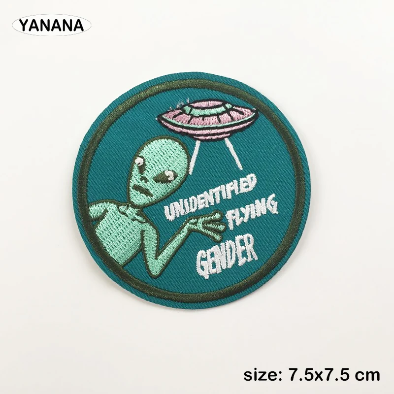 Alien ET UFO High-quality embroidery with badges Iron on Patches for Clothing DIY or Hobby collection