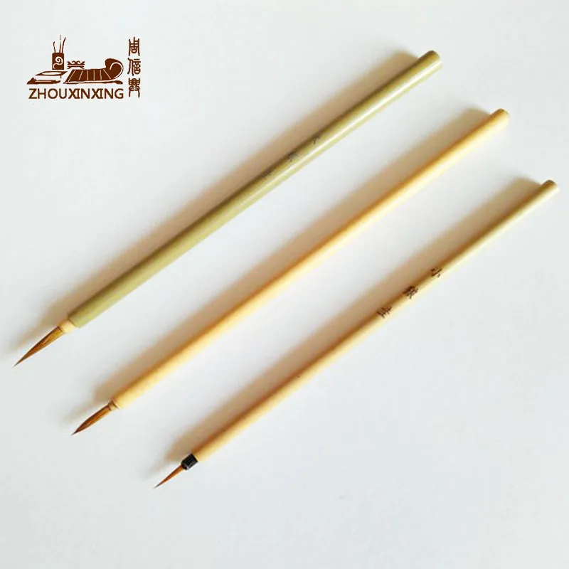 6Pcs/Set water color brush artists Weasel Hair Aquarelle Paintbrush green Bamboo Round Head Hook Line Pen Depict pen art brush