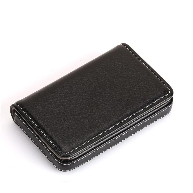 New Arrival High-Grade PU Leather+stainless Steel Men Credit Card Holder Women Metal Bank Card Case Card Box