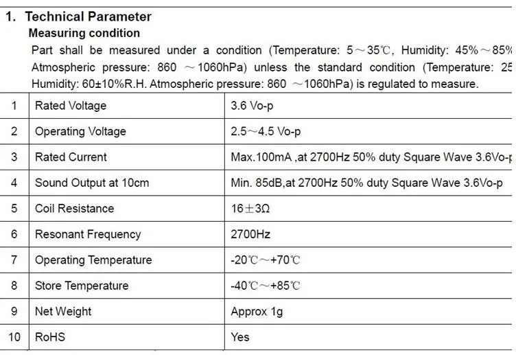 MLT-8530 AAC passive SMD SMT buzzer side phonate 8.5*8.5*3mm 3V