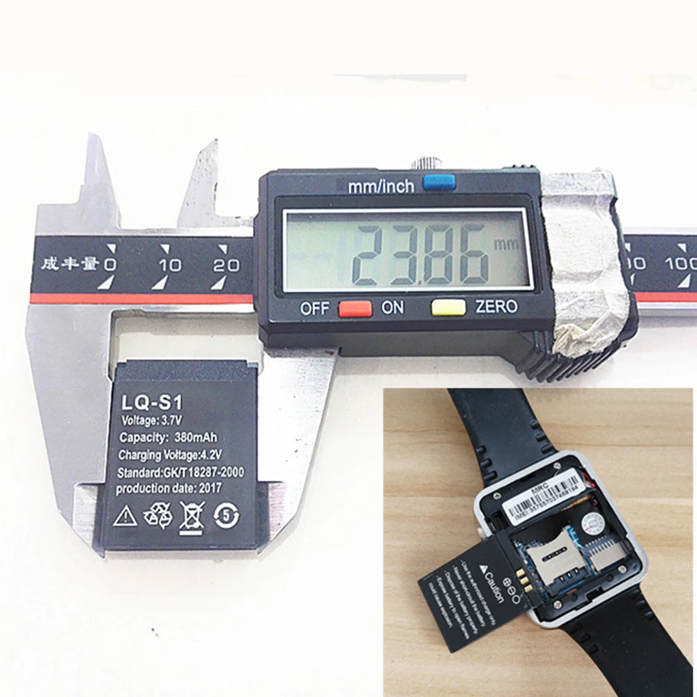 3pcs/lot 3.7V 380mAh Rechargeable Battery For Smart Watch dz09 SmartWatch Battery Replacement Battery Wholesale