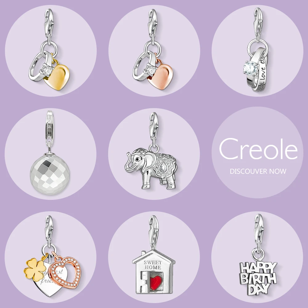 Rings Heart Eternal Love Crystal Elephant My Best Friend Sweet Home Charm Pendant,2019 Trendy Jewelry 925 Sterling Silver Gift