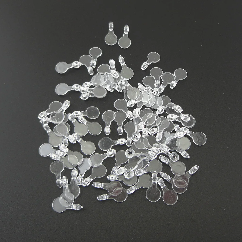 

300PCS 8mm*1.6cm hiding Clear Plastic Pendant Pad hook for hang Accessories charms on necklace,bracelet,clips DIY material