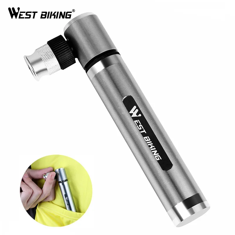 WEST BIKING Bike Pump With Needles Hand Air Pumps Cycling Tire Inflator Schrader Presta Valve Hose Portable Mini Bicycle Pump