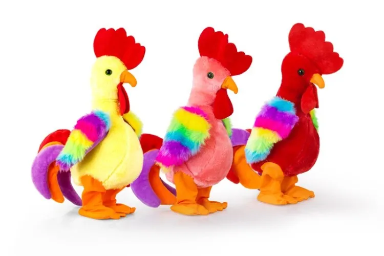 

Creative Cartoon Kawaii Simulation New Colorful neck screaming chicken plush Stuffed Animal Fashion Plush Toys kids Christmas g