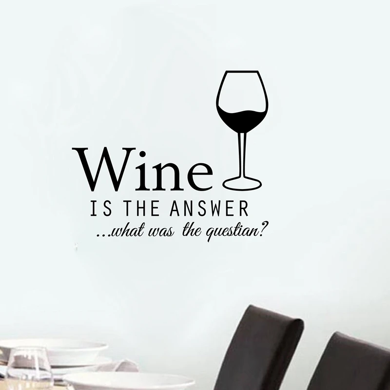 Funny kitchen stickers wine decals ,kitchen wall decor vinyl wine decoration ,F2052m(35x30cm)