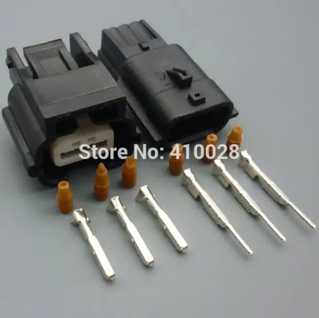 shhworldsea 5/30/100sets kit 3 way 3p 0.6mm  female male  auto wire connector 7283-8852-30  7282-8852-30