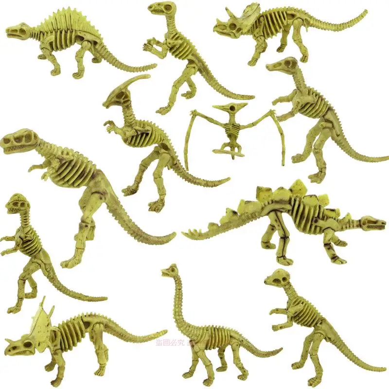 Children Toys Dinosaur 12 Pack Assorted Figures Dino Bones Fossil Skeleton (12 Pieces) Assorted Figures