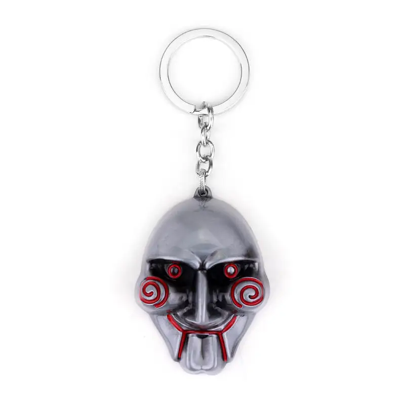 dongsheng 3 Colors Horror Movie Saw Keychain Mask Metal Alloy Key Chain Movie Jewelry Key Chain Keyring Souvenirs For Men Gifts