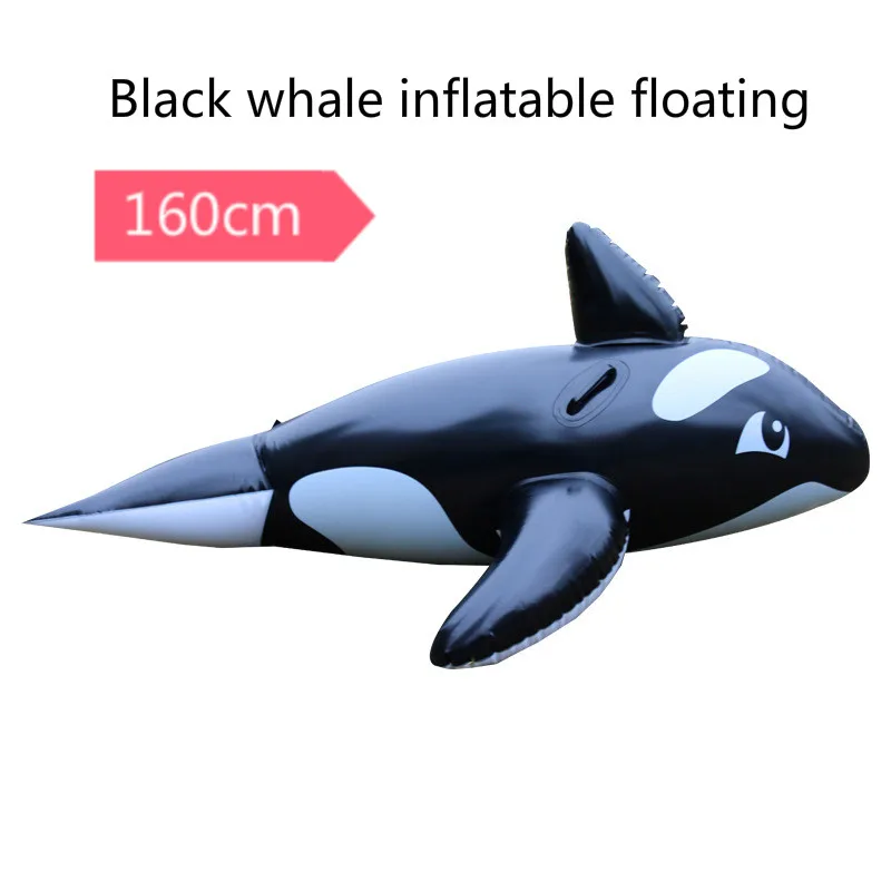 160cm Giant Inflatable Black Whale Shark Pool Float 2018 Summer Swimming Ring Adults Children Water Holiday Party Toys Piscina