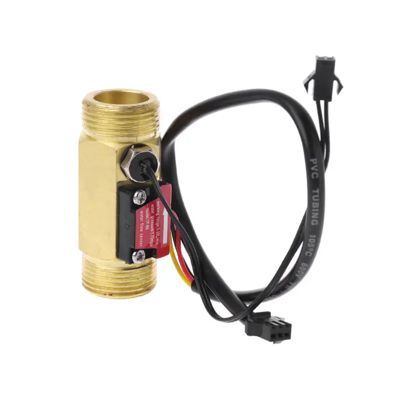 

G3/4" Flow Sensor Water Flow Switch With Temperature Detection For Turbine Liquid Sensor Copper Shell Hall Flow Meters