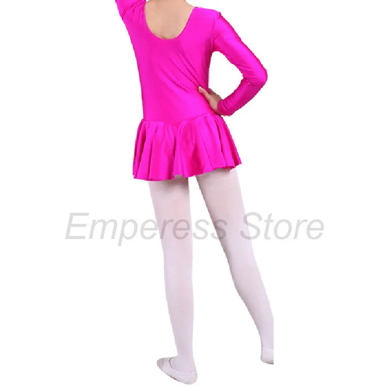 Vestido de balé mangas compridas para meninas, roupa de dança collant infantil, roupa de dança