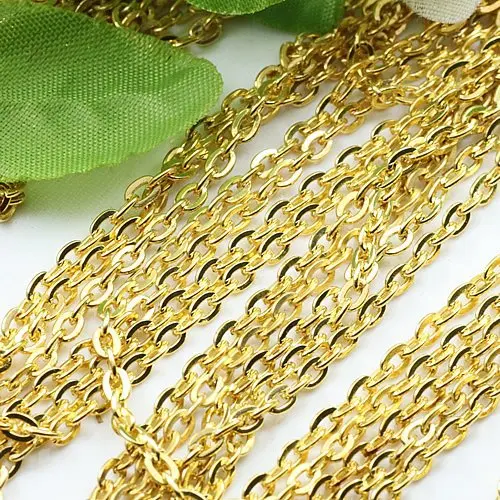 

Free shipping!!!!100M/ Links-Opened Cable Flat Chains Findings 3x2mm