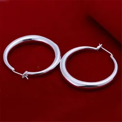 Pendientes de plata con gancho circular para mujer, joyería clásica de alta calidad para boda, E20, precio de fábrica, venta al por mayor