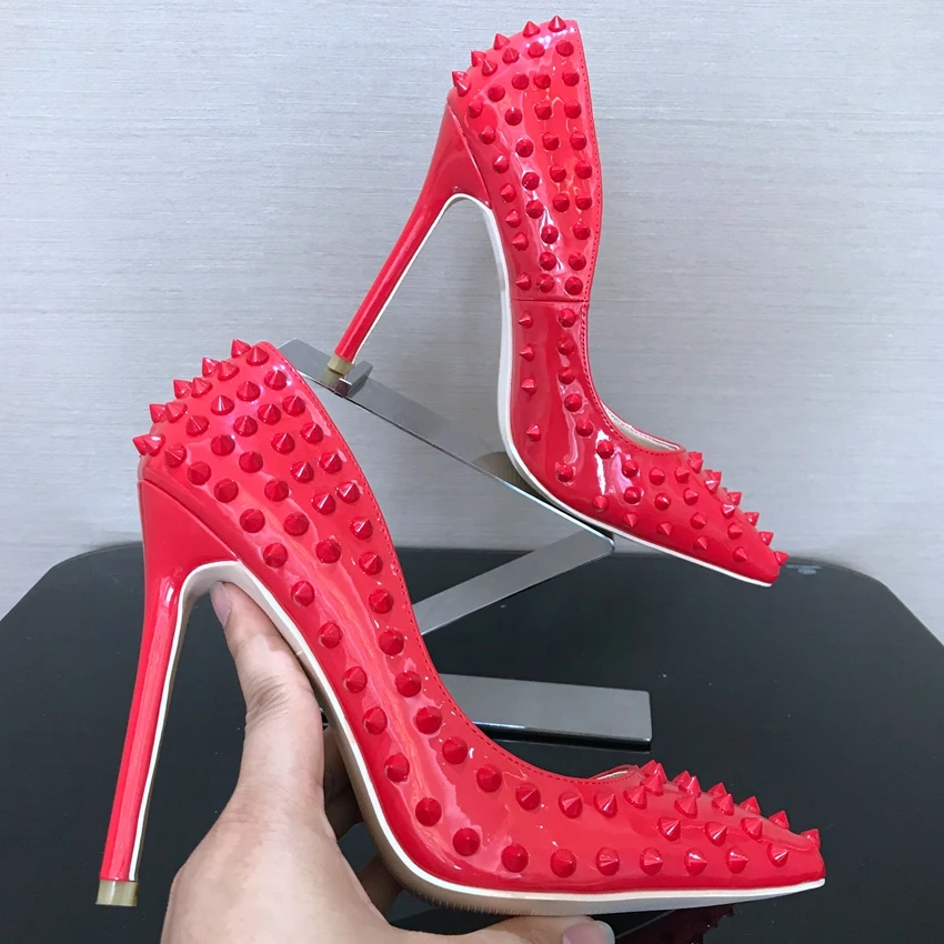 Brand Summer Ladies Rivet High Heel Shoes Women Sexy Thin Heels Office Party Wedding Shoes Woman Pumps Lady Summer High Heels