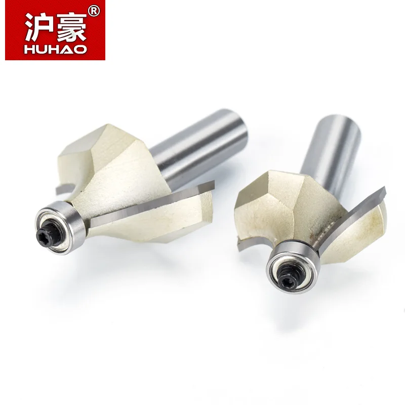 HUHAO 1pcs Round-Over Router Bits for wood  Woodworking Tool 2 flute endmill with bearing milling cutter Corner Round Over Bit