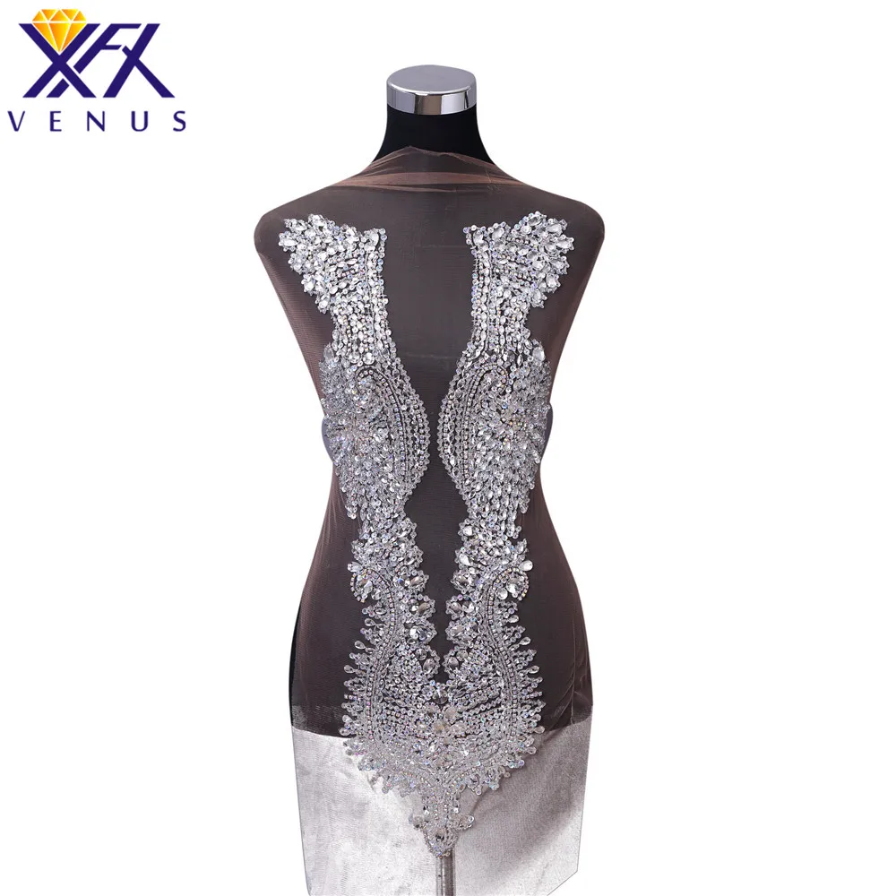 

XFX VENUS Large Crystal Trimming Patch Sewing Stone Bridal Applique Pin Rhinestone Appliques Embroidery Costume Decoration