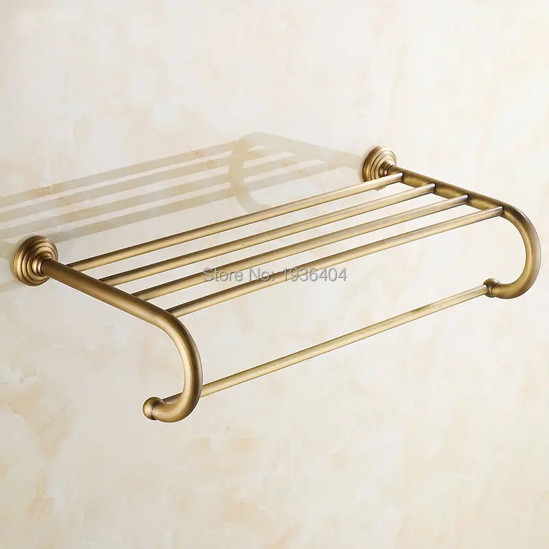 Luxury Design Euro Antique Brass Bathroom Towel Racks Double Towel Rack Wall Mounted Towel Shelf TR1018